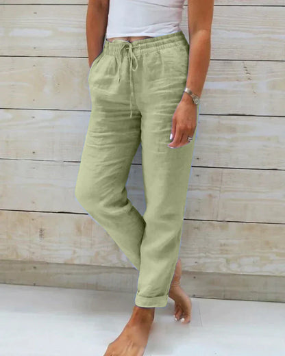 Damen Stylische Leinenhose Bequem Für Jeden Tag