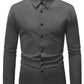Fudus Herren Slim Fit Hemd - Einfarbiges Elegantes Langarmhemd