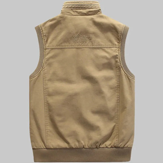 Herren Warme Ärmellos Reißverschluss Jacke