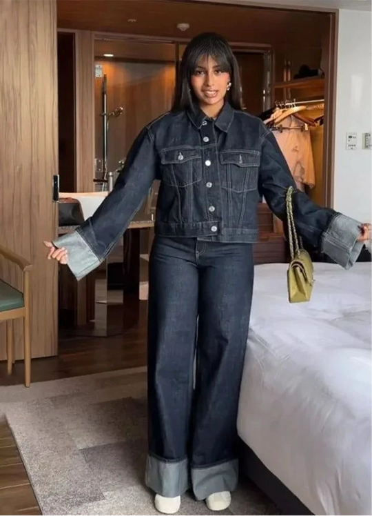 Damen Stylisches Denim Set Bequem Für Jeden Tag