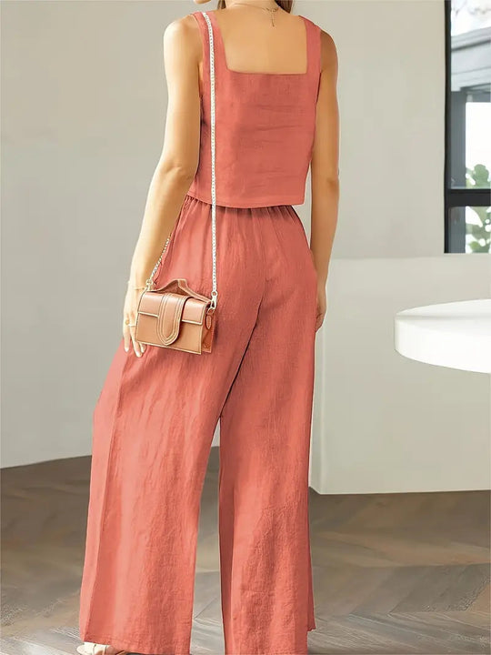 Damen Bequemes Sommer Zweiteiler Set