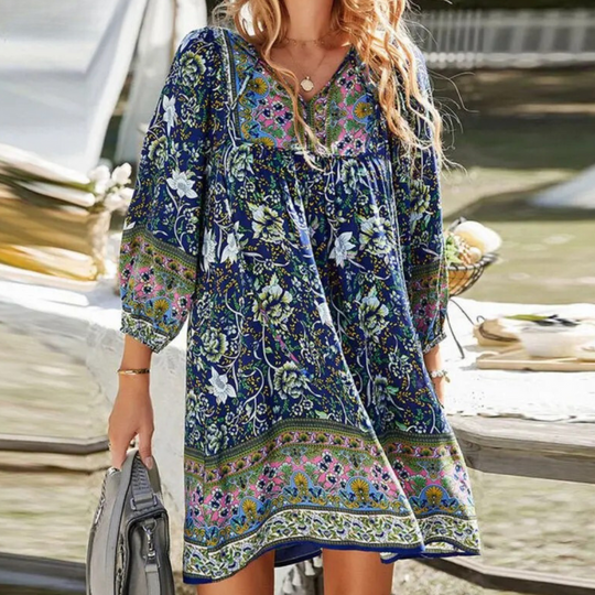 Damen Boho Sommerkleid Leicht Luftig Eleganter Stil