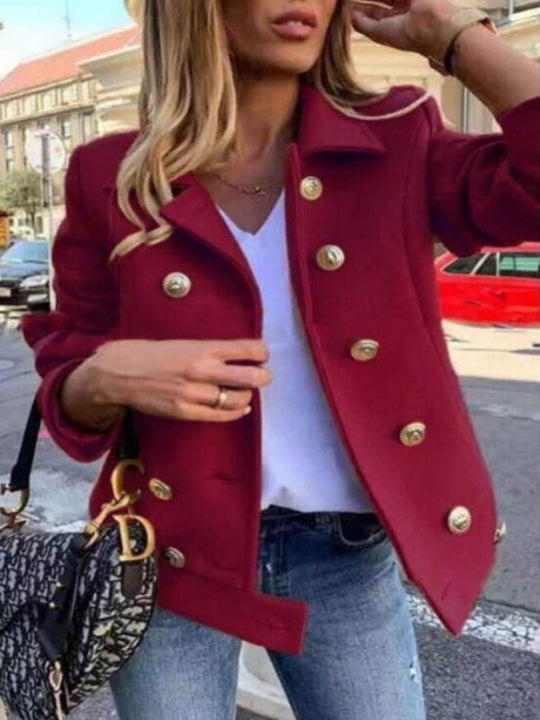 Damen Jacke mit goldenen Knöpfen im kurzen Schnitt