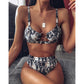 Damen Leoparden Bikini Mit Hoher Taille