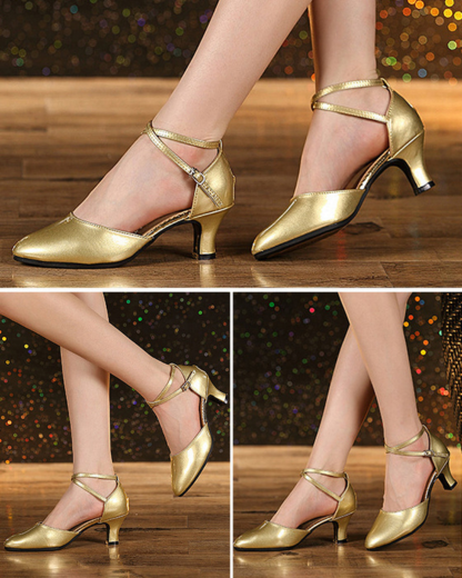 Fudus Damen High Heels - Elegante Geschlossene Pumps mit Riemchen