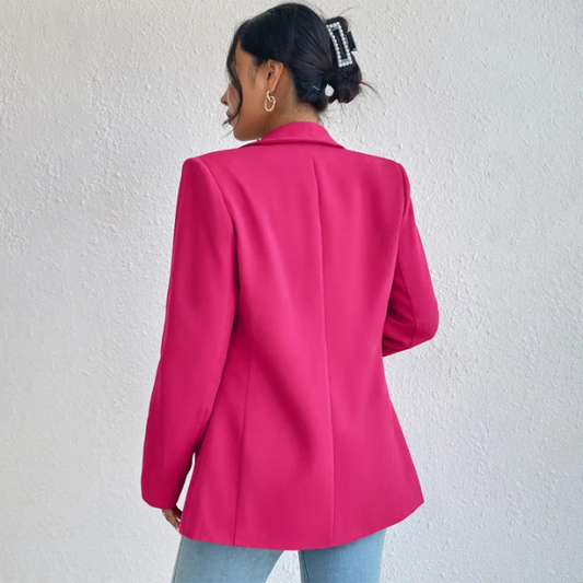 Nelvane - Damen Taillierter Blazer - Offene Front, Reverskragen, Lange Ärmel