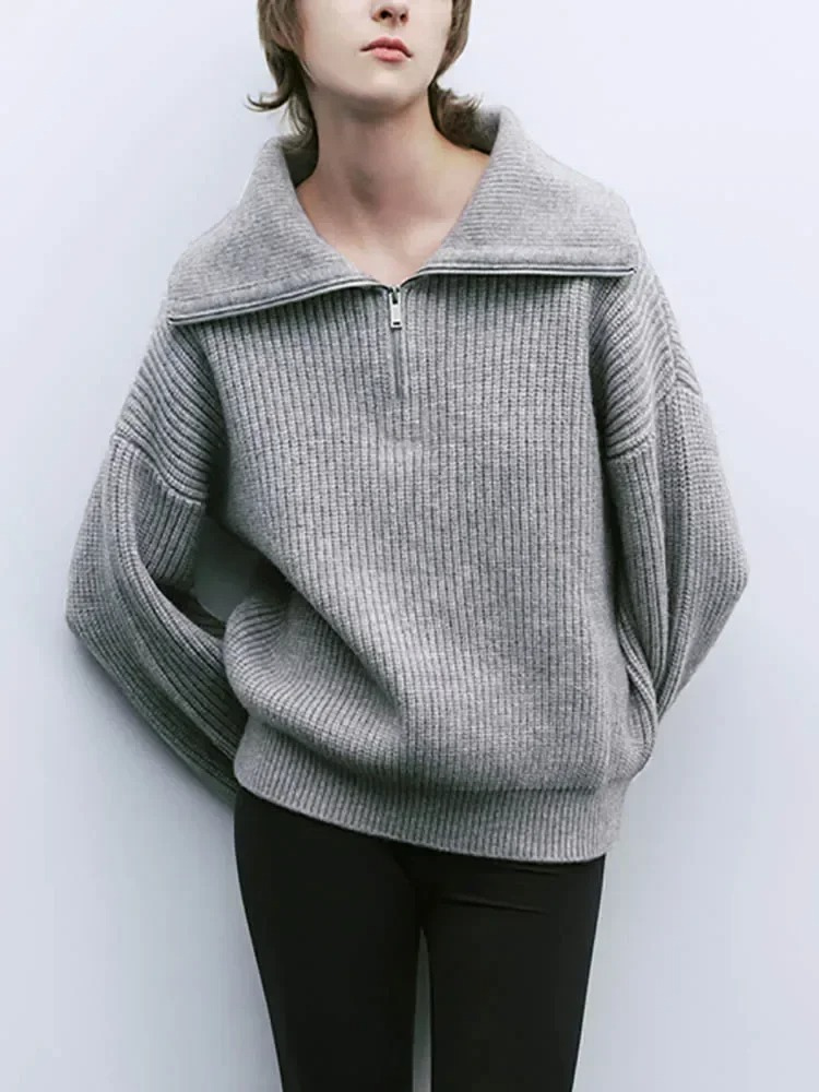 MonAmi Woll winddichte Pullover mit Reißverschluss Damen
