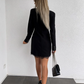 Blazer Kleid Damen Mit Spitzen Saum und Doppelknöpfen