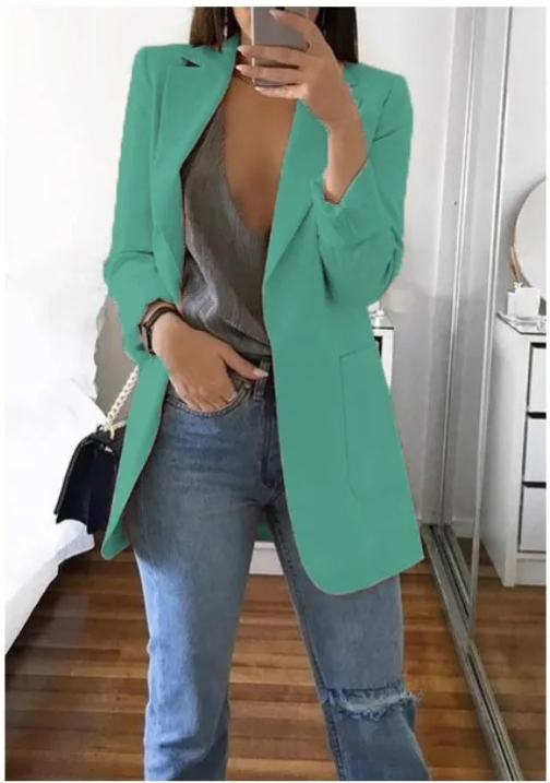 Damen Stilvoller Blazer Mit Tiefem V Ausschnitt Für Jeden Tag