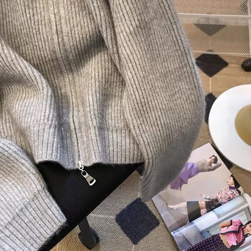 MonAmi Woll gestrickte Damenjacke mit Reißverschluss