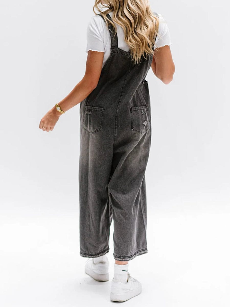 Damen Ärmelloser Lockere Denim Overall Für Lässigen Stil
