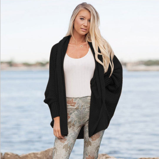 Damen kuschelige Strickjacke mit offenem Design Fudus