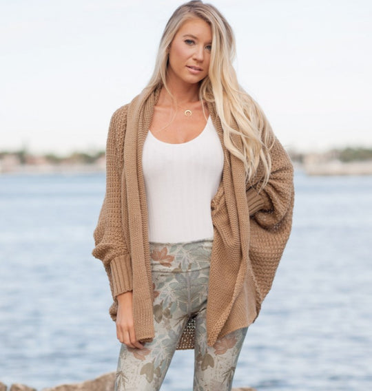 Damen kuschelige Strickjacke mit offenem Design Fudus