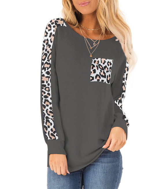 Damen Langarmshirt mit Leo-Design Fudus