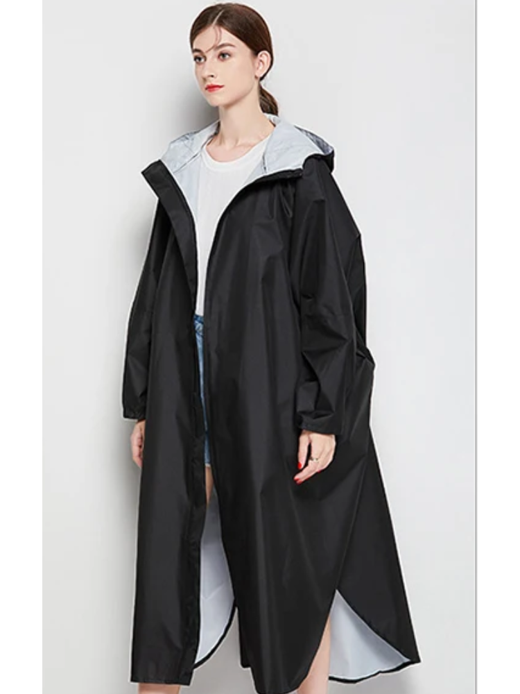 Damen Oversized Wasserdichte Regenjacke Leicht Kapuze Komfort
