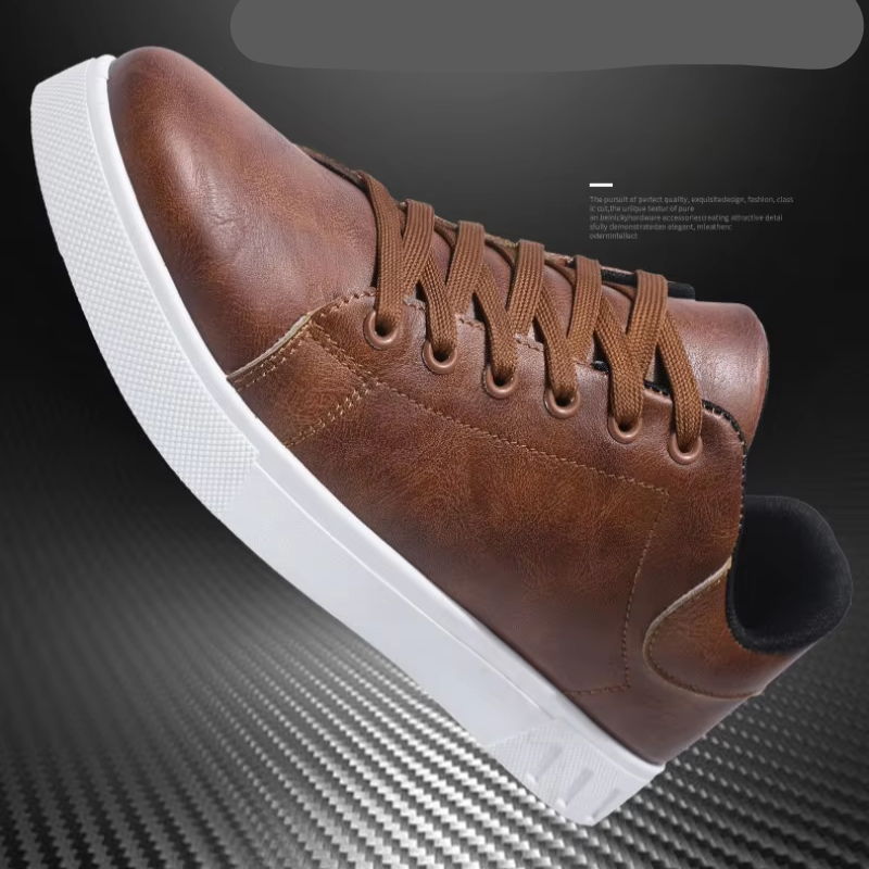 Herrenschuhe Lässig Lederoptik Gummisohle