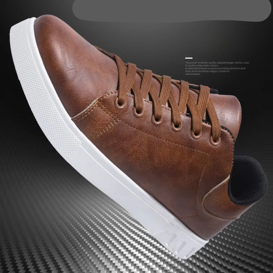 Herrenschuhe Lässig Lederoptik Gummisohle