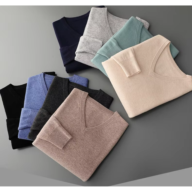 Herren Weicher V-Ausschnitt Pullover