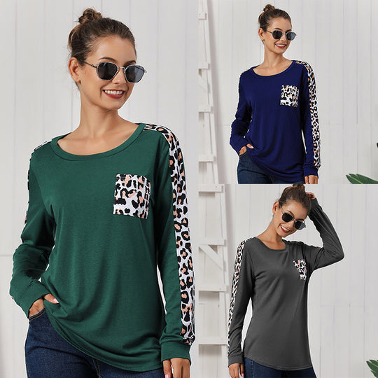 Damen Langarmshirt mit Leo-Design Fudus