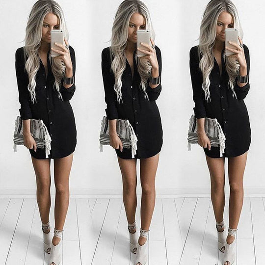 Damen Hemdblusenkleid Fudus