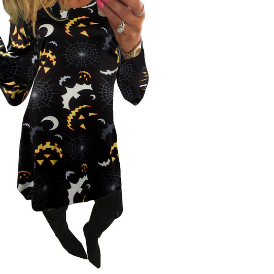 Damen Halloween-Tunika mit grafischem Print Fudus