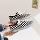 Damen Slip On Sneakers Mit Modernem Schachbrett Muster Und Rutschfester Sohle
