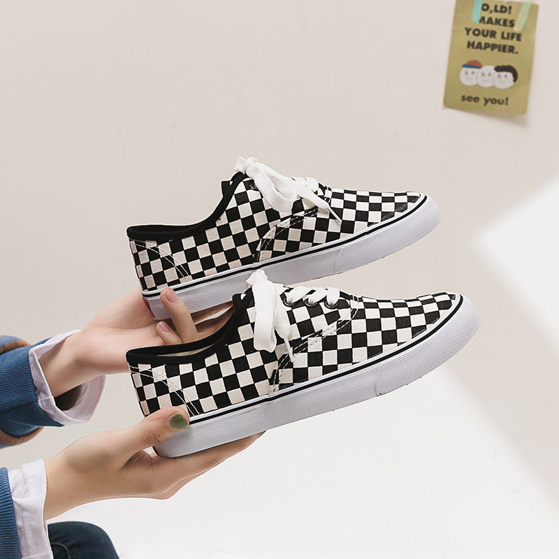 Damen Slip On Sneakers Mit Modernem Schachbrett Muster Und Rutschfester Sohle