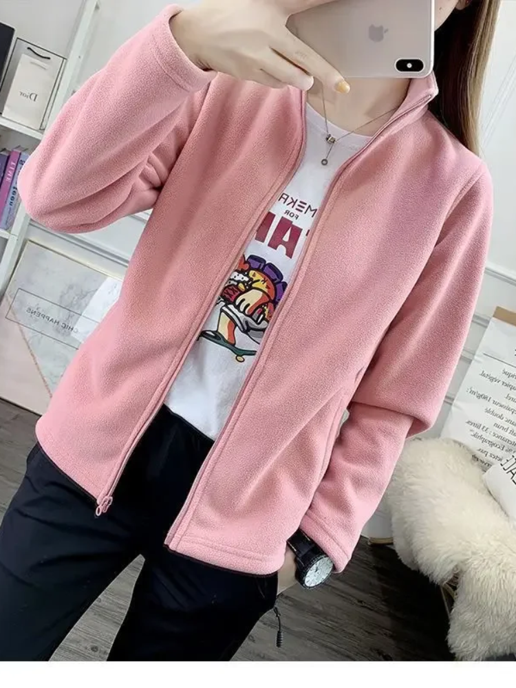 Snuggle - Bequem und Warm Jacke mit Reißverschluss, Fleece Weste Damen