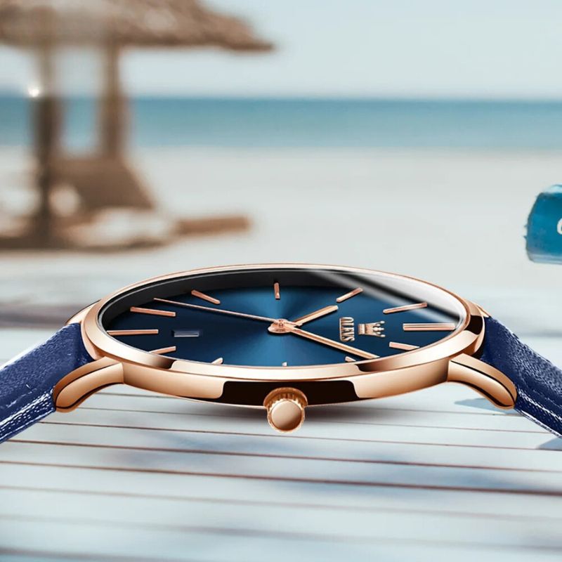 Damen Ultra Dünne Minimalistische Armbanduhr Stilvoll