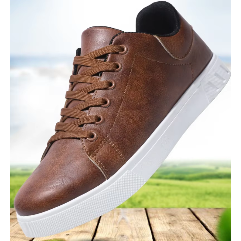 Herrenschuhe Lässig Lederoptik Gummisohle