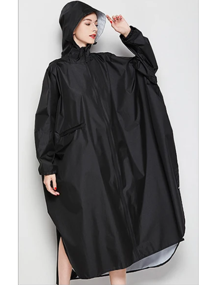 Damen Oversized Wasserdichte Regenjacke Leicht Kapuze Komfort