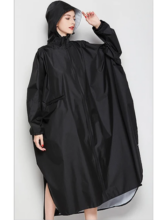 Damen Oversized Wasserdichte Regenjacke Leicht Kapuze Komfort