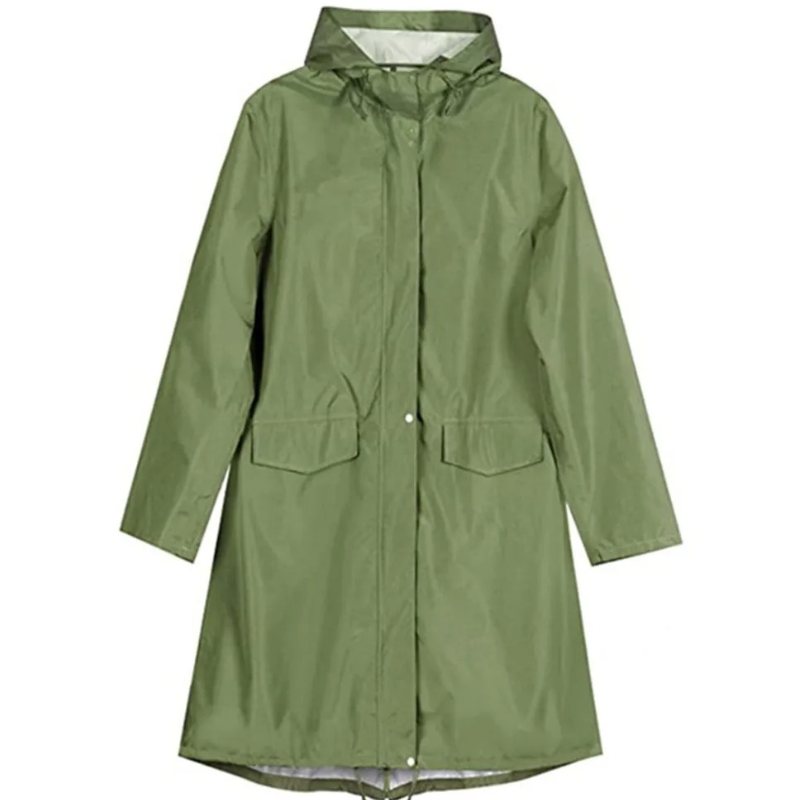 Damen Regenjacke Mit Kapuze Lange Wasserdichte Leichte Jacke