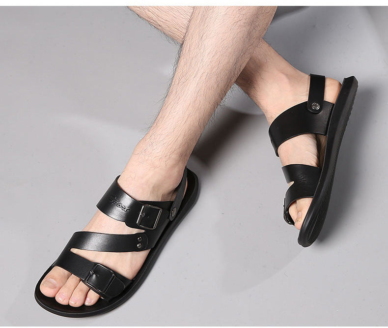 Sandalen Spaltleder Schnalle Zeitlos Komfort