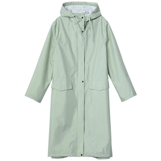 Damen Regenjacke Wasserdicht Lang Leicht mit Kapuze