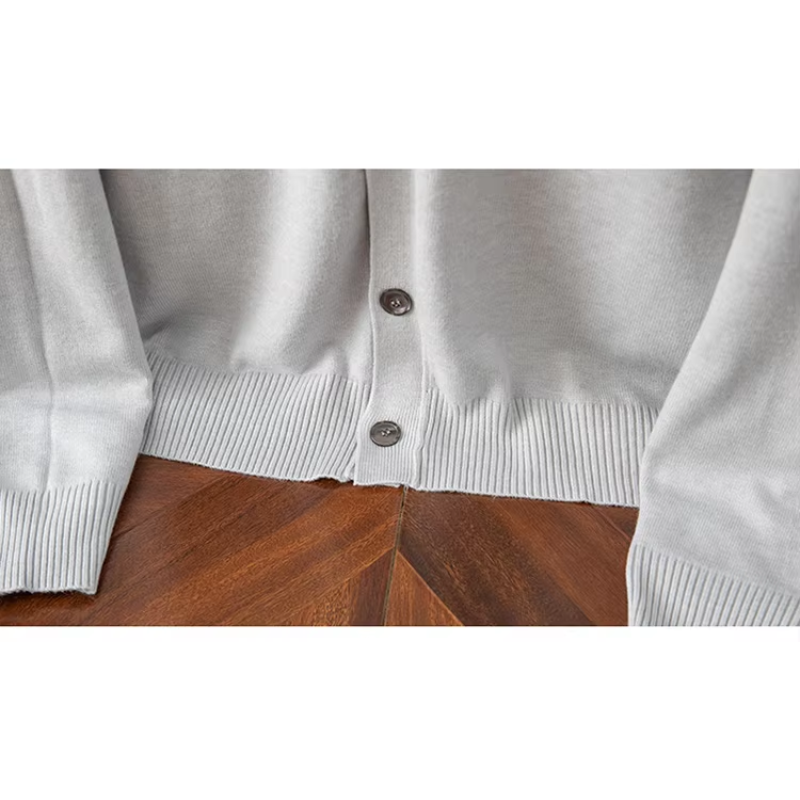 Herren Strickjacke Mit Knöpfen, Leichter Stoff, Klassischer V-ausschnitt