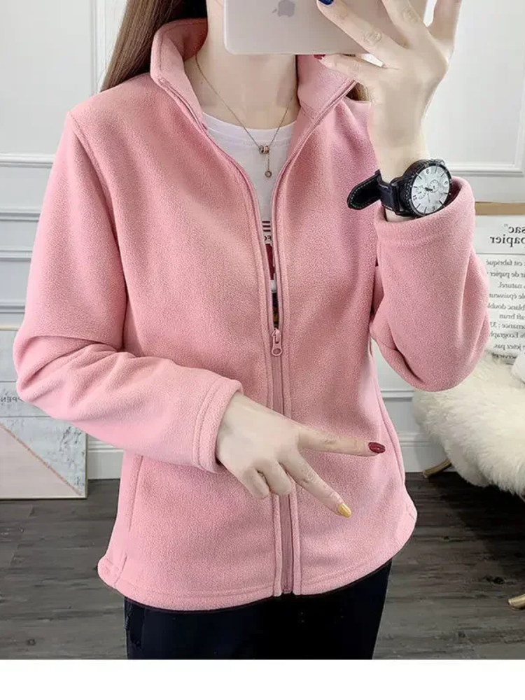 Snuggle - Bequem und Warm Jacke mit Reißverschluss, Fleece Weste Damen