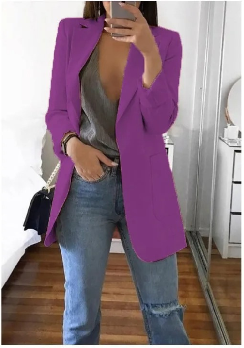 Fudus - Stilvolle Damen Blazer Mit Tiefem V-Ausschnitt - Ideal Für Jeden Tag