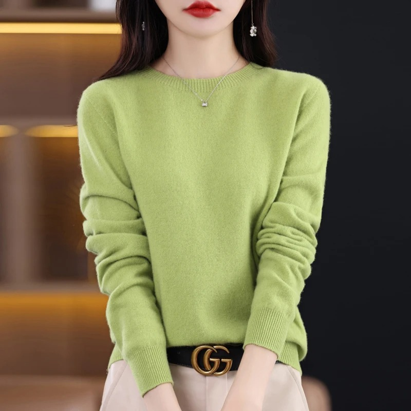 Fudus Damenpullover - Kaschmir Rundhals Weich Luxus Warmer Pullover