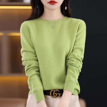 Fudus Damenpullover - Kaschmir Rundhals Weich Luxus Warmer Pullover