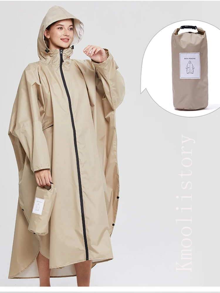 Oversized Damen Regenjacke mit Kapuze, Leichtgewicht Wasserdichte Jacke