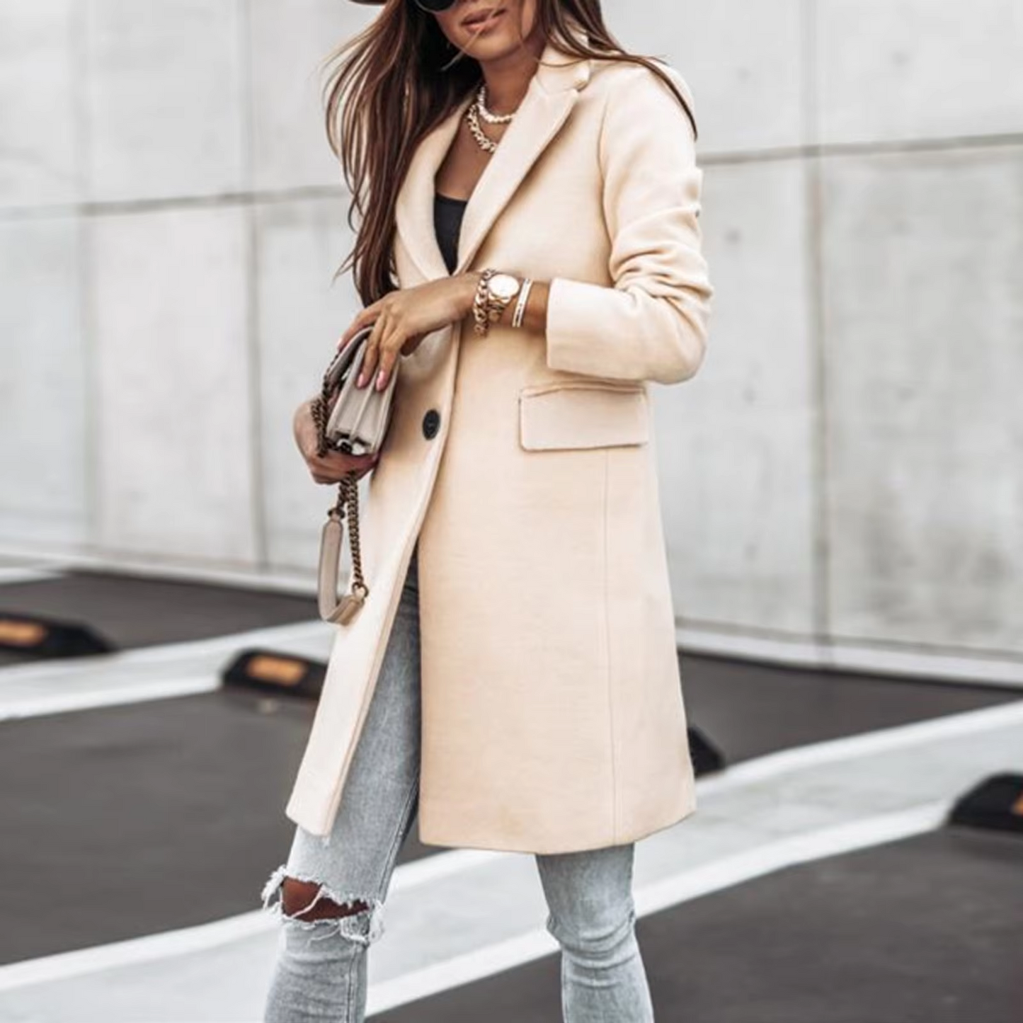 Fudus | Stilvolle Mantel Jacke Damen Mit Taschen Und Klassischem Schnitt