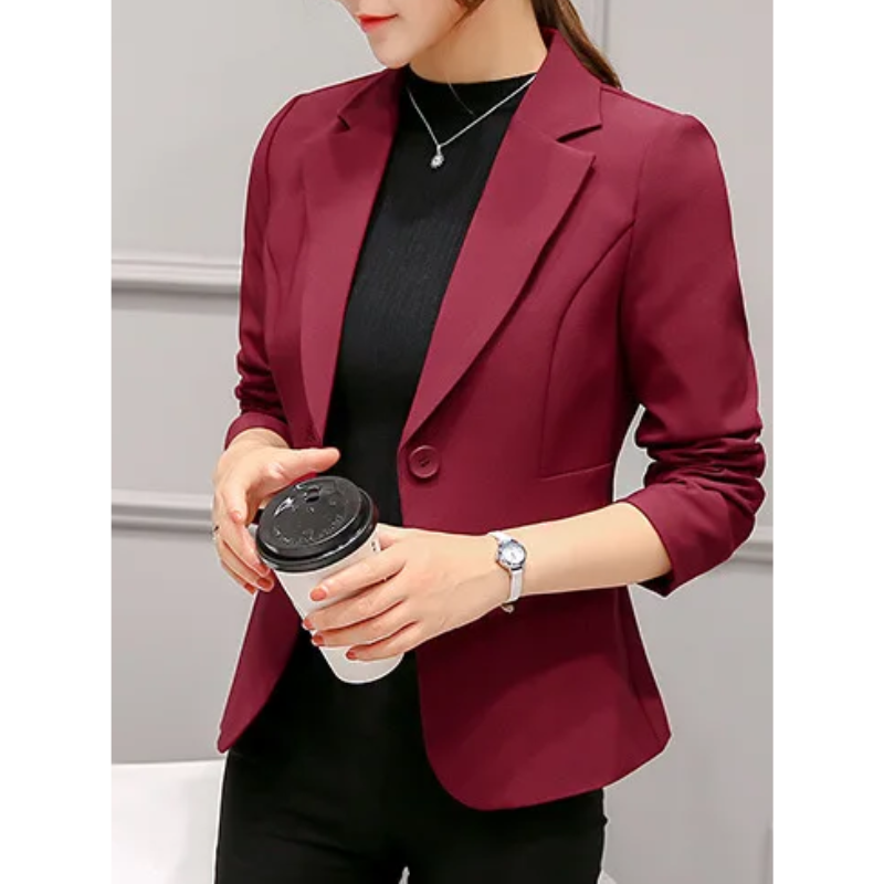 Slim Fit Damen Blazer mit langen Ärmeln - Stilvoll und Geschäftlich