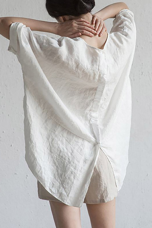 Fudus | Stylische japanische Leinenbluse für Frauen