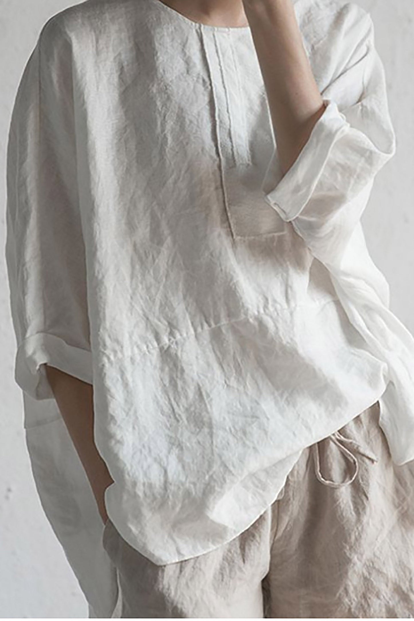 Fudus | Stylische japanische Leinenbluse für Frauen