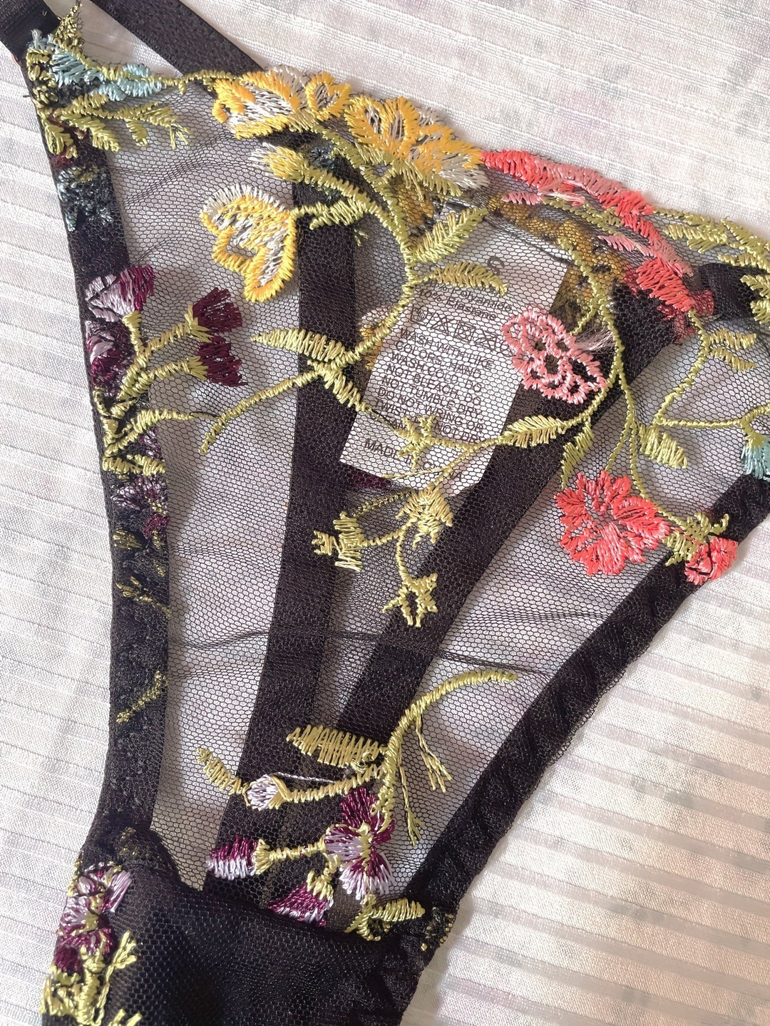 Damen Seelenvolles Besticktes Dessous Set