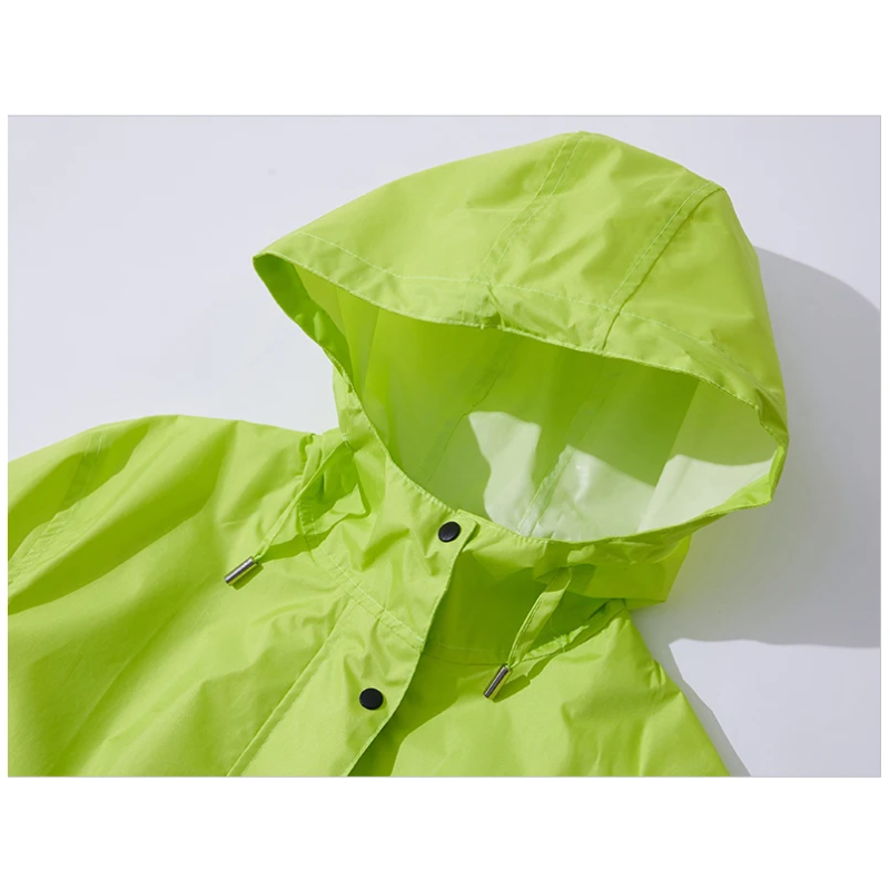 Damen Regenjacke Leicht Wasserdicht Lang Mit Kapuze
