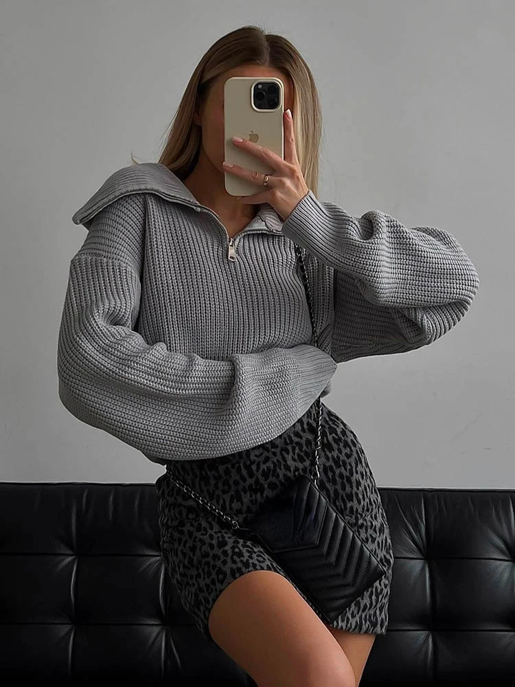 MonAmi Woll winddichte Pullover mit Reißverschluss Damen