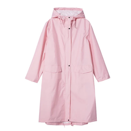Damen Regenjacke Wasserdicht Lang Leicht mit Kapuze