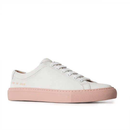 Sneaker Flach Leder Weiß Lässig Sport